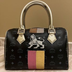 MCM Lion Boston Bag